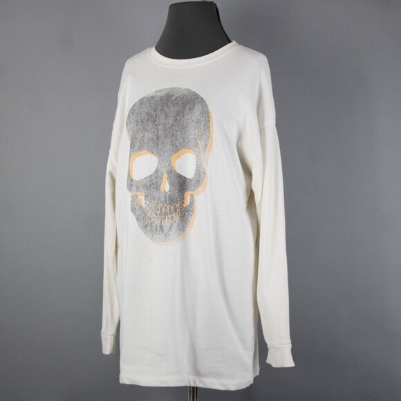 Grayson Threads Sz XS White Gray Orange Skull Graphic Cotton Polyester Top - Picture 6 of 16